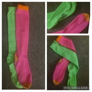 SOLD*** PINK Cookie neon colored knee-high socks! Size small.